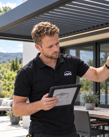 Maxime, Étude et conception du projet chez HMG Extérieur