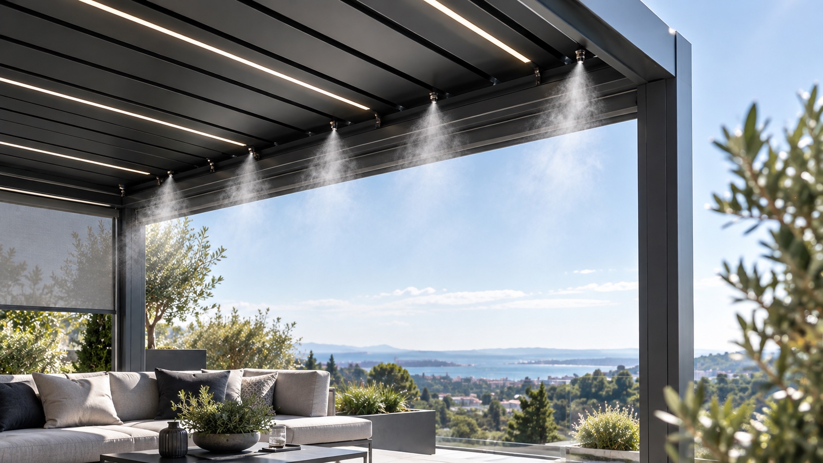 Brumisation haute pression, pergola HMG