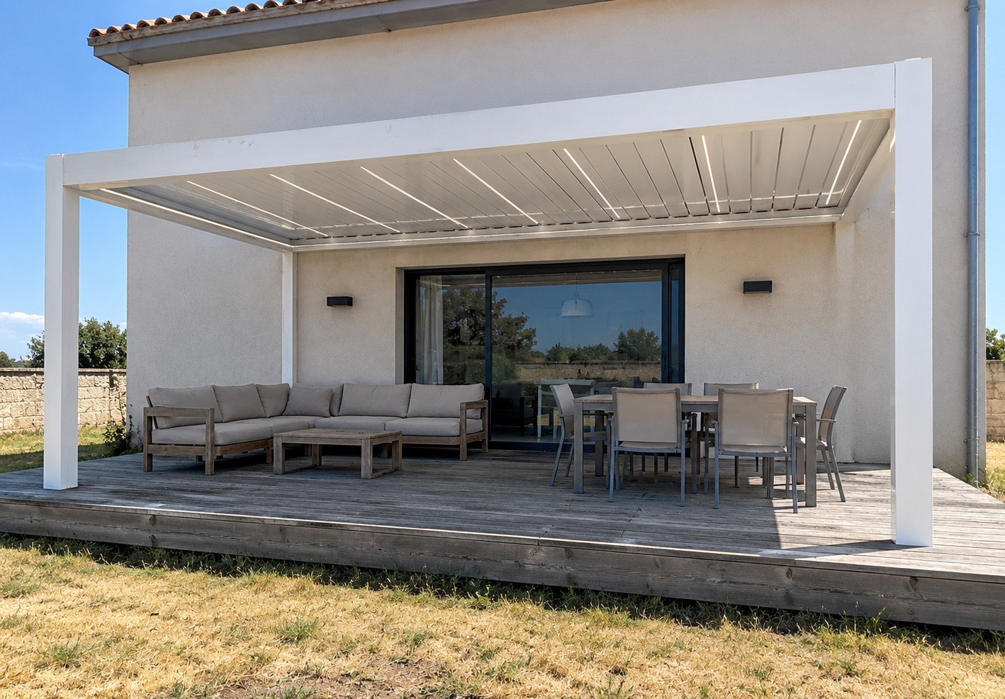 Adossée, toute la terrasse à l’abri, Tournefeuille, Haute-Garonne
